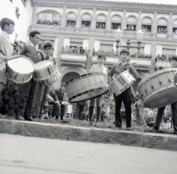 Cofradía Jesús Nazareno de Calanda - Concurso Tambores Híjar 1972 Foto cedida por José María Valls