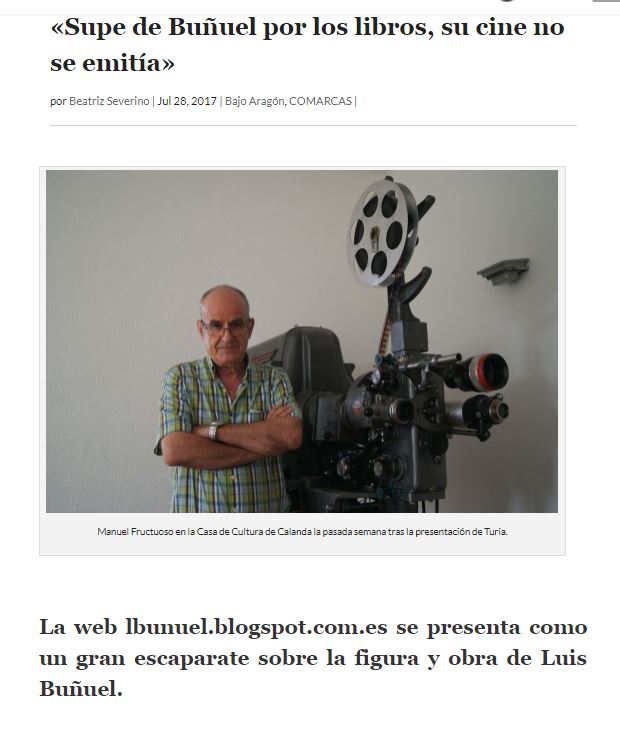 Entrevista a Manuel Fructuoso en el periódico "La Comarca"